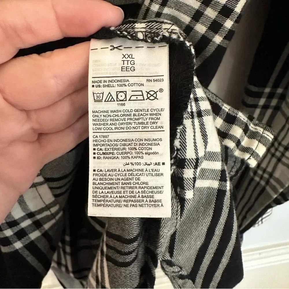 Old Navy Women's Long Sleeve Button Up Plaid The Boyfriend Shirt Size XXL GUC - Picture 5 of 8